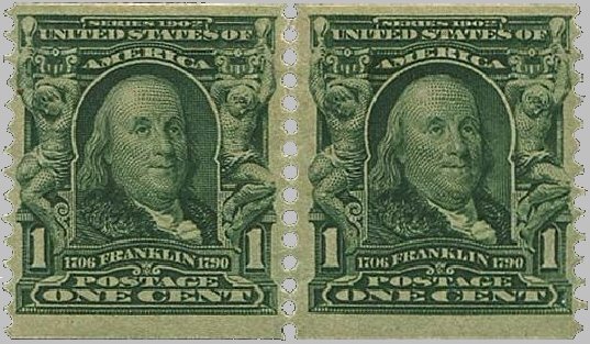 First U.S. Postage Stamps in Coils