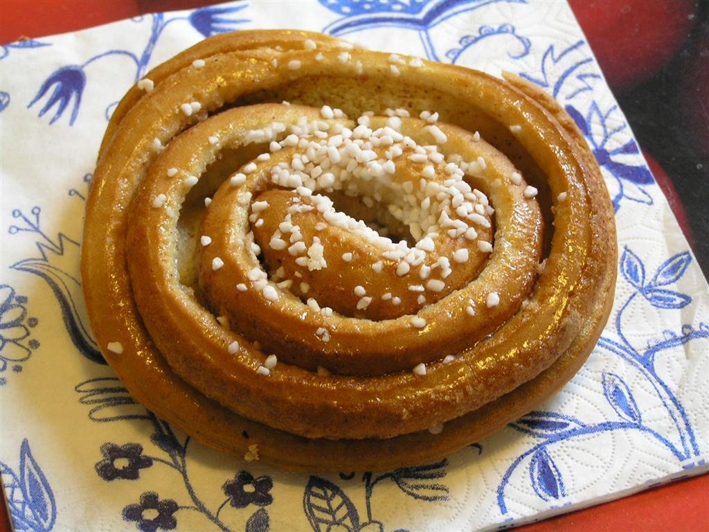 A Swedish kanelbulle (cinnamon roll)