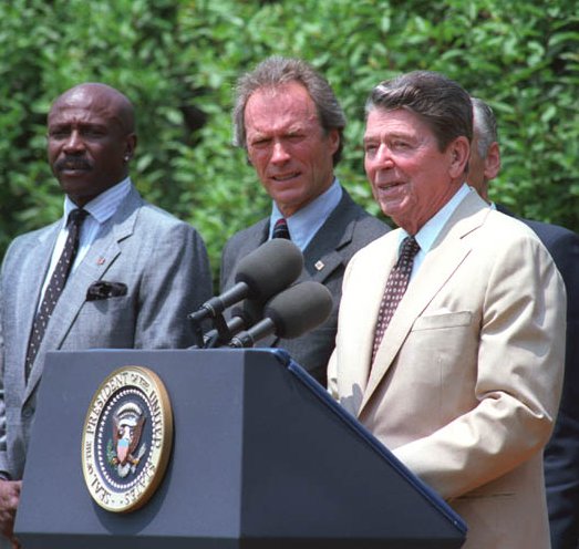 With Louis Gossett, Jr. and President Ronald Reagan