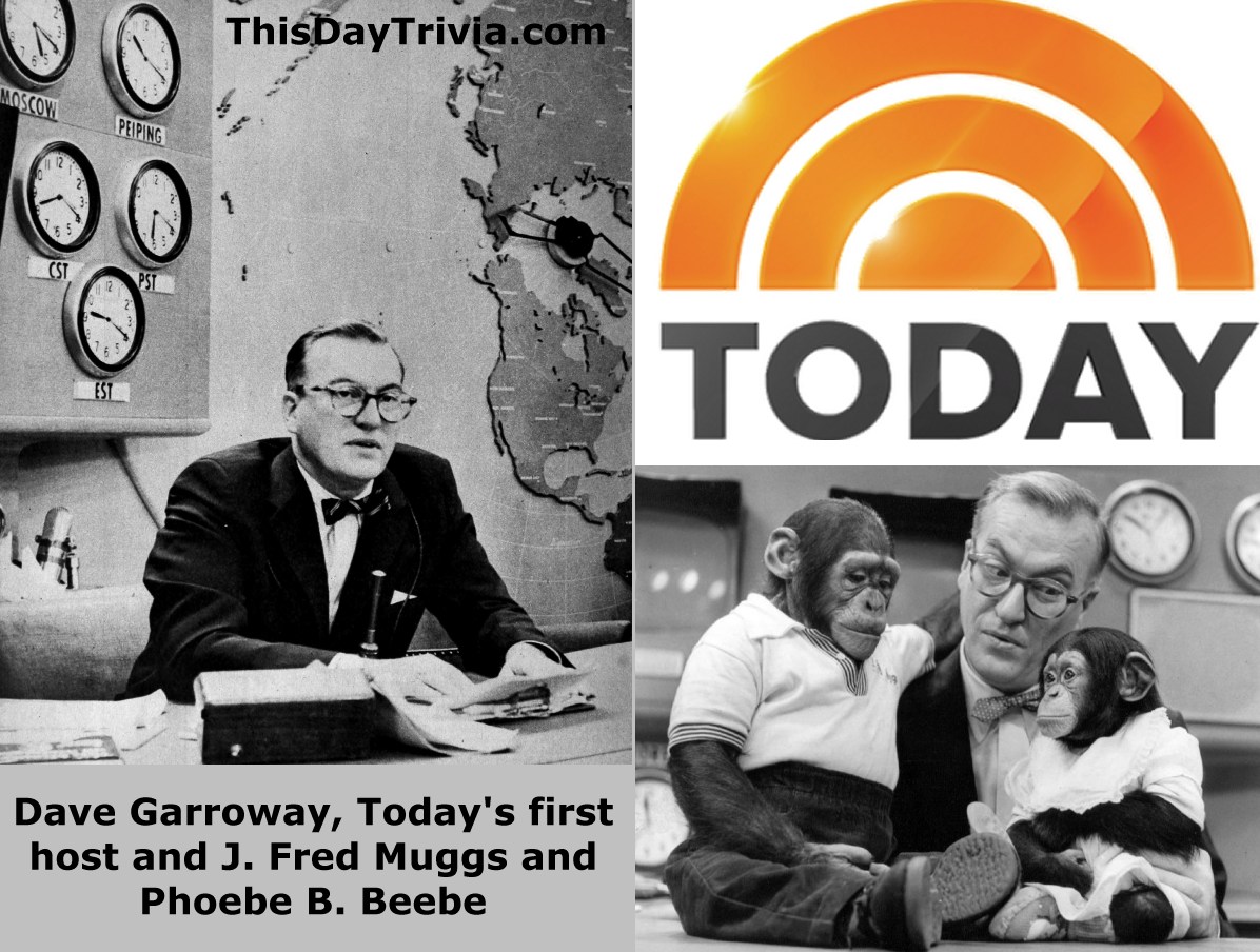 Dave Garroway, Today's first host and J. Fred Muggs and Phoebe B. Beebe