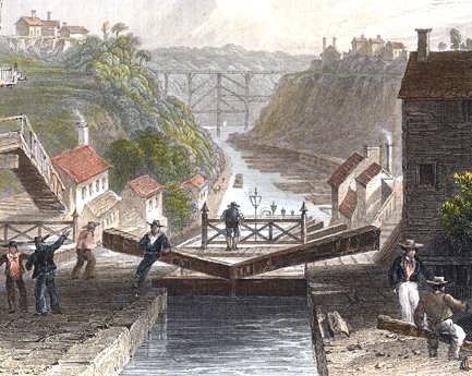 Erie Canal at Lockport, New York in 1839