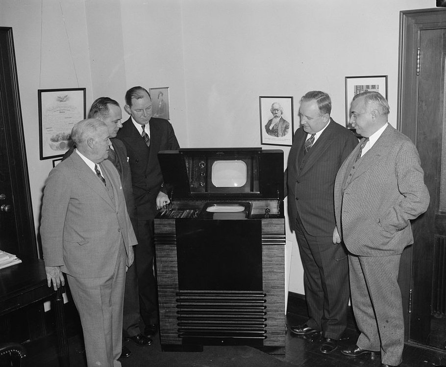 FCC commissioners inspect the latest in television, 1939