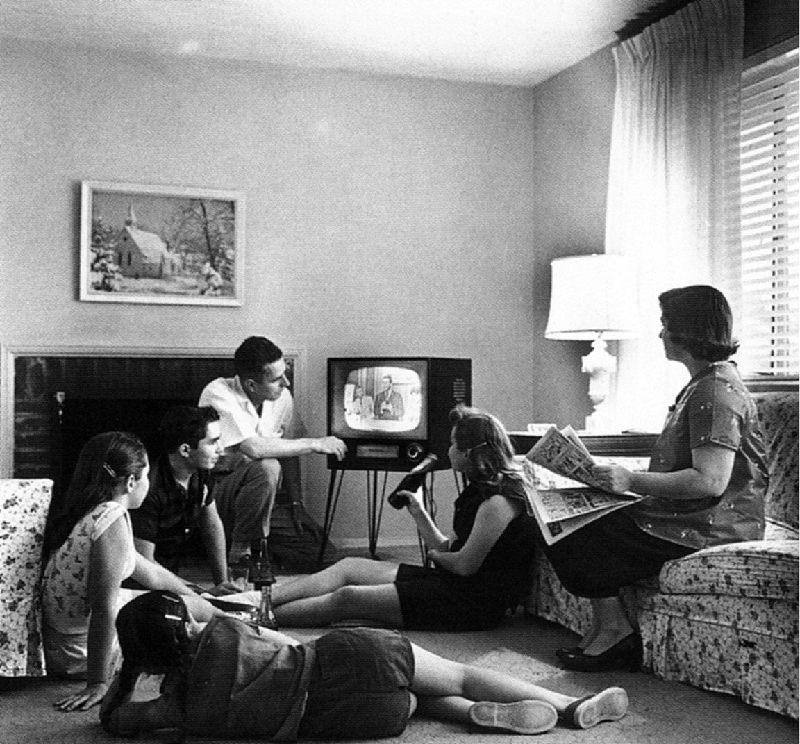 Family Watching TV, 1950s