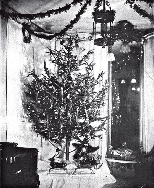 Johnson's 1882 lighted Christmas tree