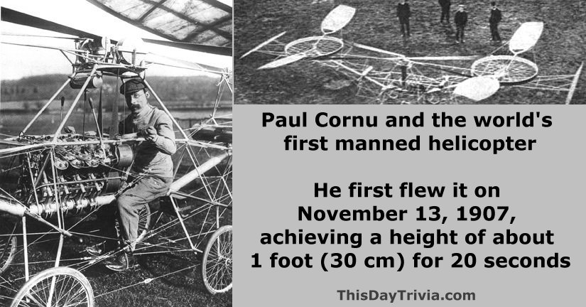 Paul Cornu and the world's first manned helicopter