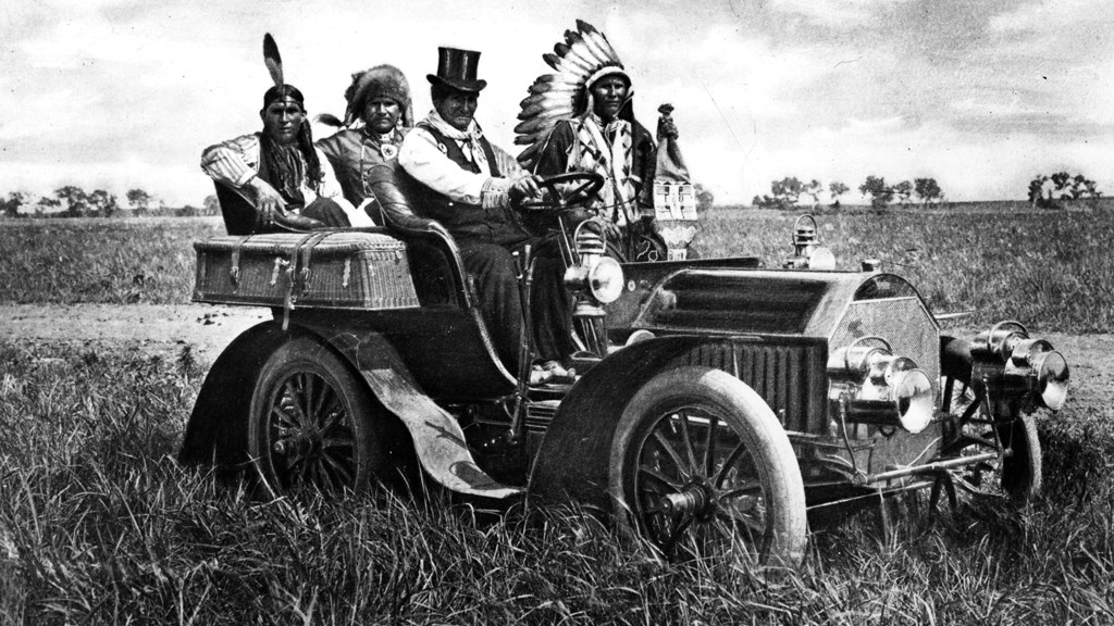 Geronimo Drives a Locomobile