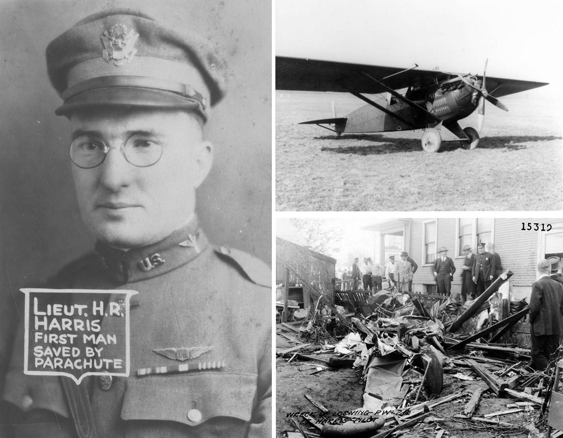 Lt. Harris, his plane, and crash site