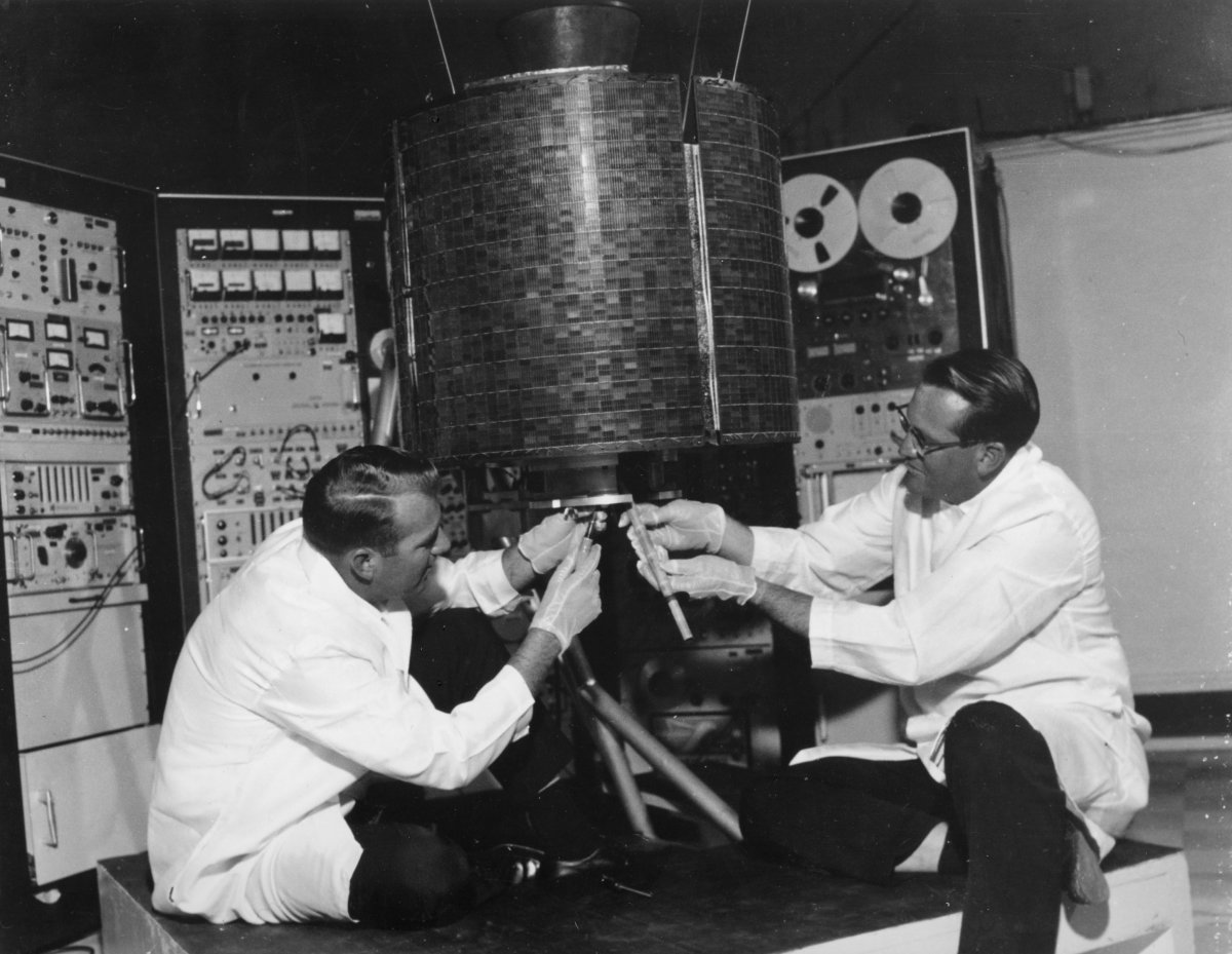 First Geosynchronous Communications Satellite