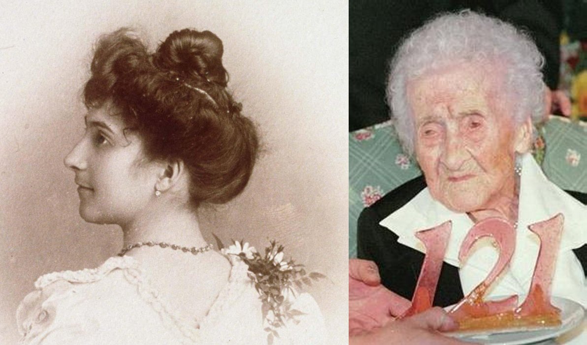 Jeanne Calment at age 20 and 121