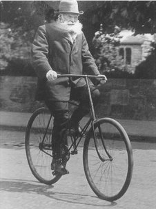 Dunlop on a bicycle with his tires