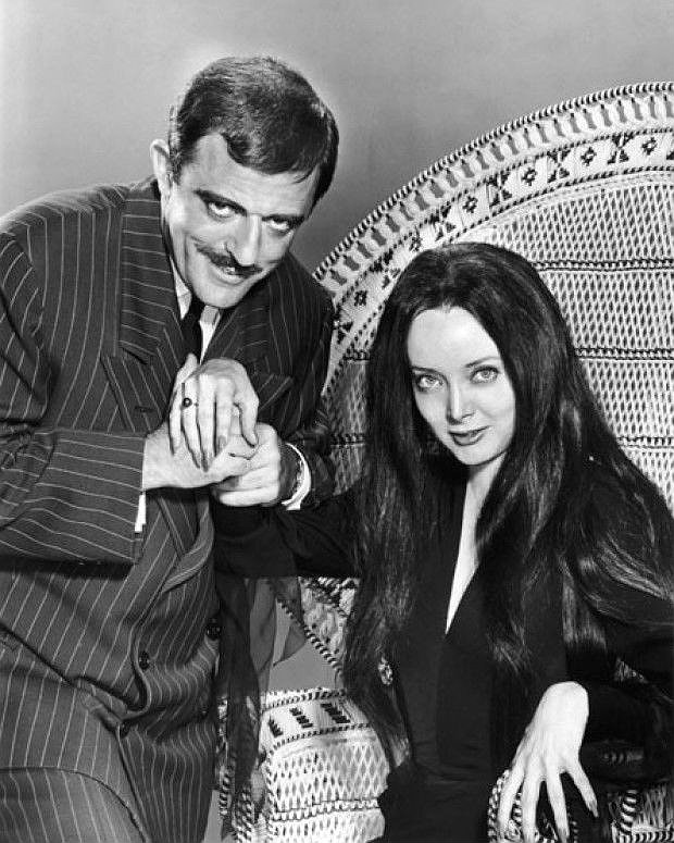 John Astin and Carolyn Jones as Gomez and Morticia from The Addams Family