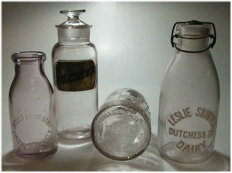Milk bottles circa late 1800s