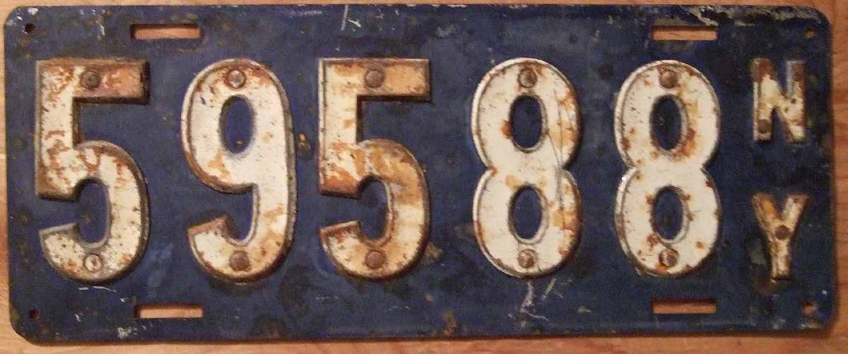 1910 New York license plate
