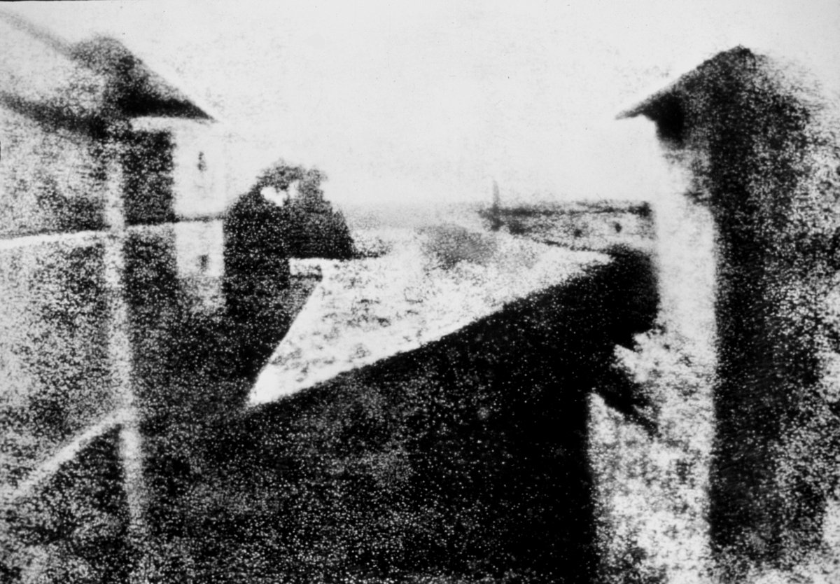 The Earliest Surviving Photograph of a Real-World Scene - Niépce's view from the window at Le Gras (c1826)