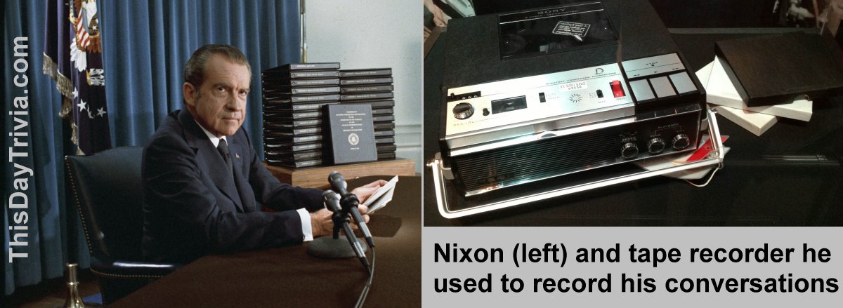 Nixon (left) and tape recorder he used to record his conversations