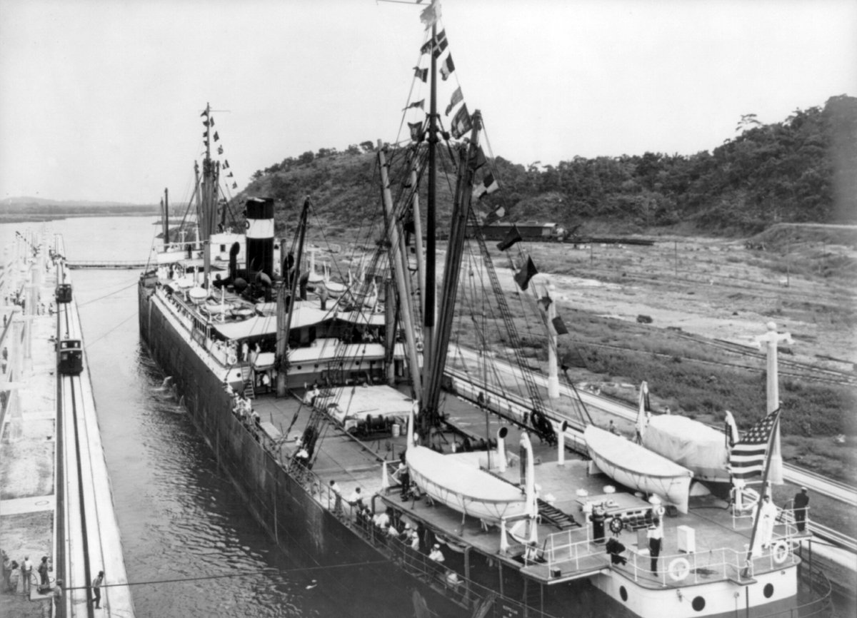 First ship to transit the canal, the SS Ancon (1914)