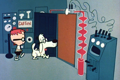 Sherman and Mr. Peabody (right) enter the WABAC machine