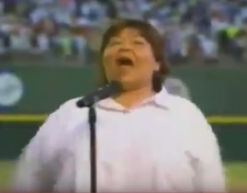 Roseanne Barr singing the National Anthem