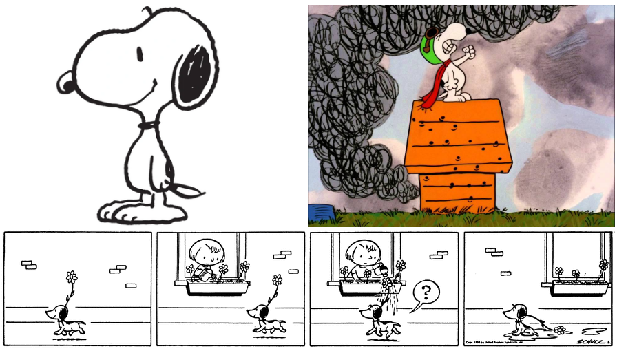 Snoopy, his World War I Flying Ace persona, and his first appearance