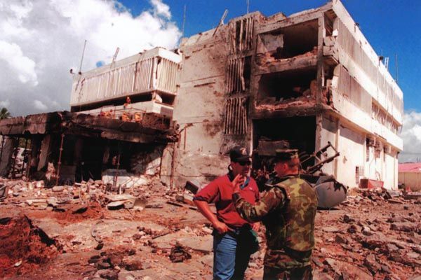 The U.S. Embassy in Tanzania after the bombing