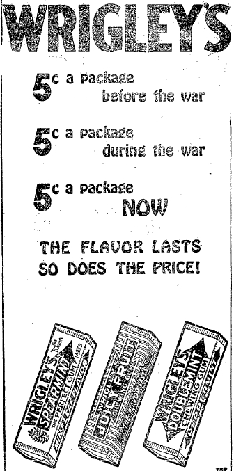 Wrigley's ad from 1920