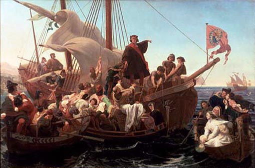 Columbus on Santa Maria, painting by Emanuel Leutze