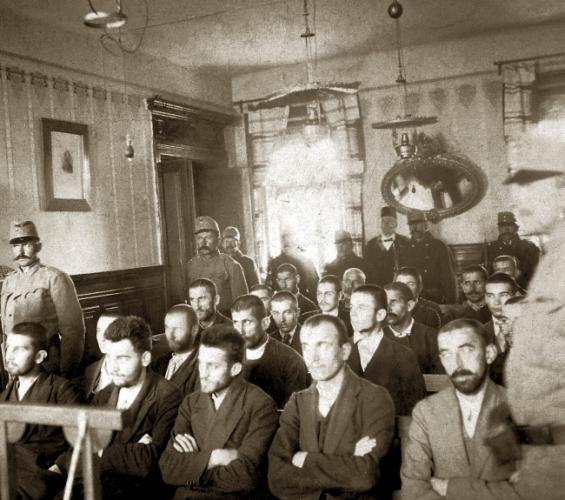 Princip on Trial - seated front row, center