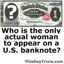 Who is the only actual woman to appear on a U.S. banknote?