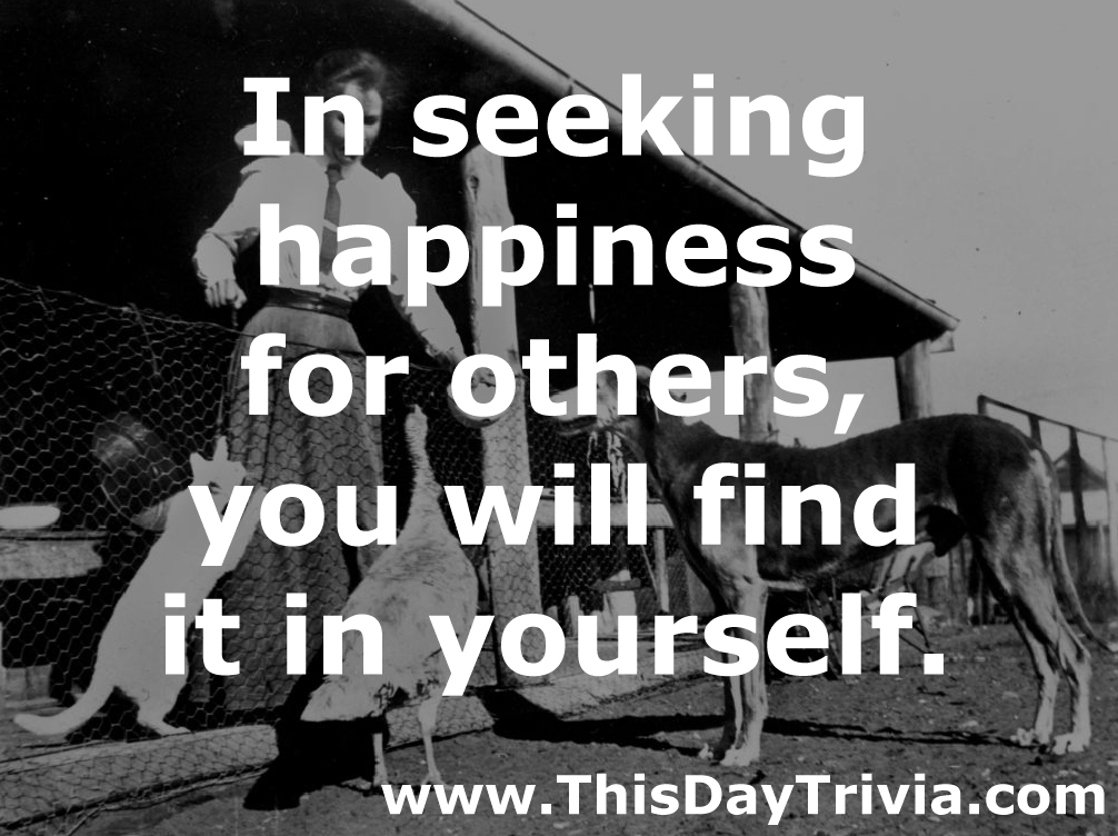Quote: In seeking happiness for others, you will find it in yourself. - Anonymous