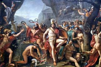 Leonidas at Thermopylae, by Jacques-Louis David, 1814