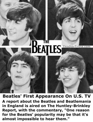 Beatles' First Appearance On U.S. TV