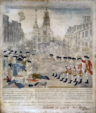 Boston Massacre as engraved by Paul Revere