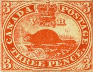 First Canadian Postage Stamp and First Official Postage Stamp to Feature an Animal