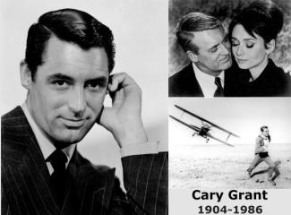 Cary Grant, with Audrey Hepburn, and in North By Northwest