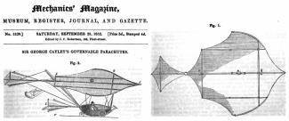 Cayley's glider in Mechanics Magazine, 1852