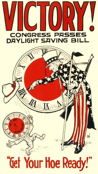 1918 poster celebrating the passing of DST