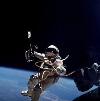 Ed White on America's first spacewalk