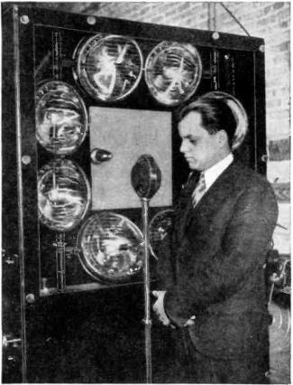 Ulysis Sanabria and a Flying Spot Scanner used for head shots in another competing mechanical television system