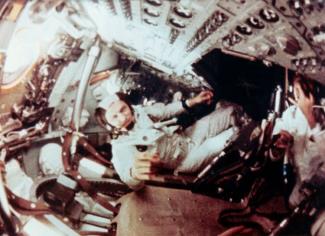 Borman while orbiting the Moon aboard Apollo 8