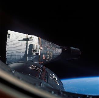 Gemini 7 as seen from Gemini 6 during rendezvous