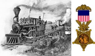 The raiders set a train car on fire to ignite a covered bridge and block pursuers
