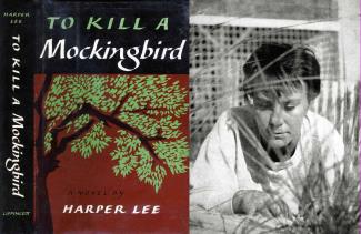 First edition cover and back cover photo of Harper Lee