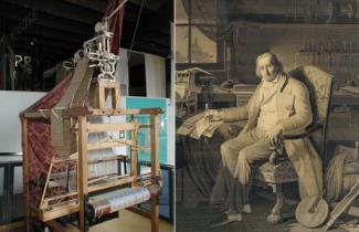 Jacquard loom on display at the Manchester museum of science and industry