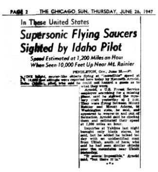 First Official UFO Report