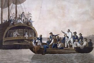 Bligh and his men being set adrift
