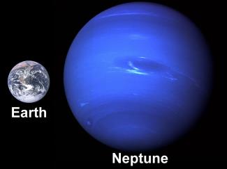 Size comparison of Earth and Neptune