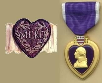 Badge of Military Merit (left) and Purple Heart