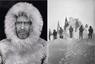 Peary (left) and Peary Party at North Pole