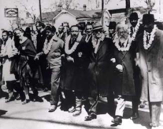 Martin Luther King and march leaders