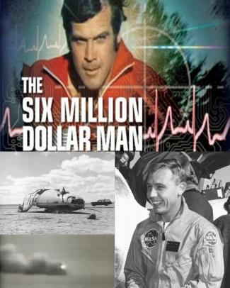 The Six Milion Dollar Man opening, M2-F2 wreckage, crash footage, Bruce Peterson